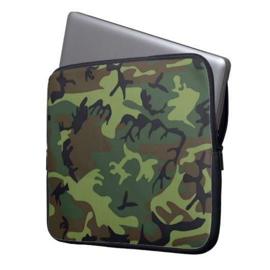 Jungle-Camouflage Laptopschutzhülle (Vorderseite Links)