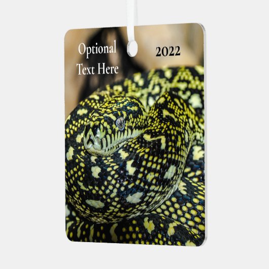 Jungle Carpet Python Snake Ornament Aus Metall (Vorderseite links)