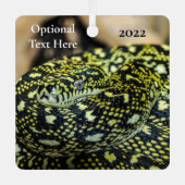 Jungle Carpet Python Snake Ornament Aus Metall (Vorderseite)