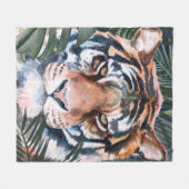 Jungle Cat - Tiger Fleecedecke (Vorderseite (Horizontal))