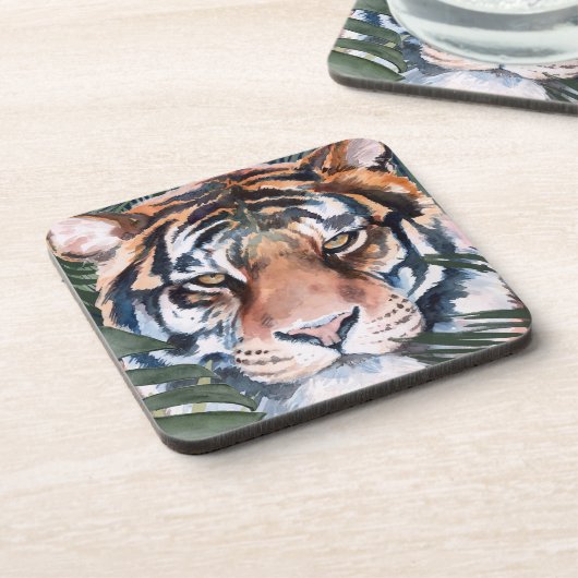 Jungle Cat - Tiger Getränkeuntersetzer (Linke Seite)