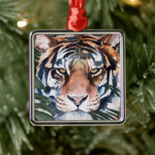 Jungle Cat - Tiger Ornament Aus Metall