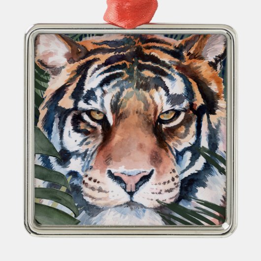 Jungle Cat - Tiger Ornament Aus Metall (Vorne)