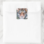 Jungle Cat - Tiger Quadratischer Aufkleber (Tasche)