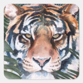Jungle Cat - Tiger Quadratischer Aufkleber (Vorderseite)
