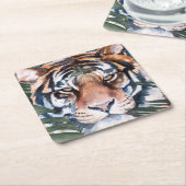 Jungle Cat - Tiger Rechteckiger Pappuntersetzer (angewinkelt)