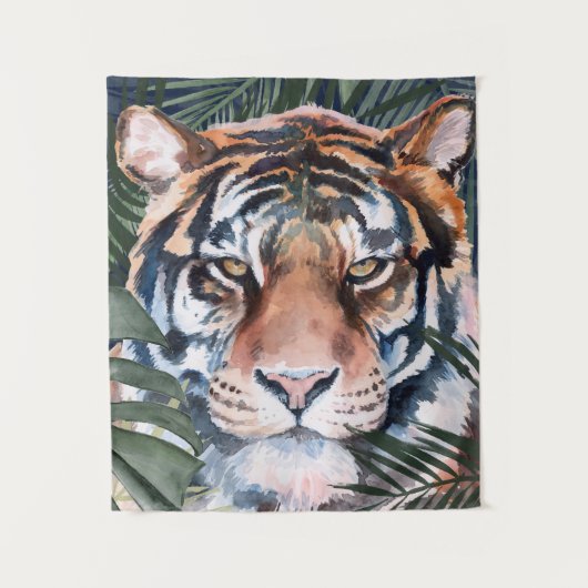 Jungle Cat - Tiger Wandteppich (Vorderseite)