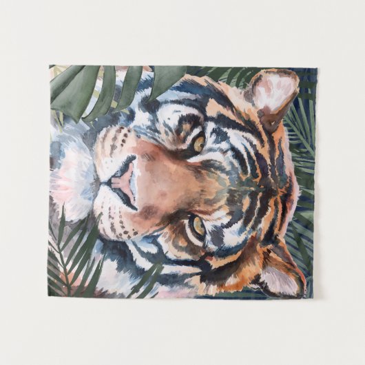 Jungle Cat - Tiger Wandteppich (Vorderseite (Horizontal))