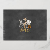 Jungle Chalkboard Two Wild Foto Real Gold Folieneinladung (Rückseite)