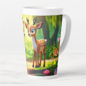 Jungle Chat Niedlich Hirschdesign Milchtasse (Rechte Ecke)