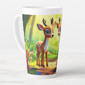 Jungle Chat Niedlich Hirschdesign Milchtasse (Linke Ecke)
