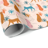 Jungle Cheetah: Funky Tropical Pattern. Geschenkpapier (Rolleneckpunkt)