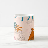 Jungle Cheetah: Funky Tropical Pattern. Kaffeetasse (Mittel)