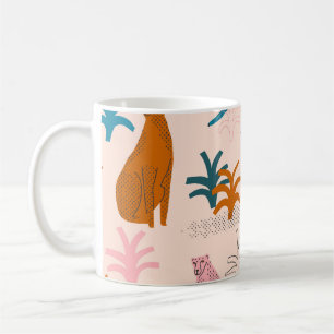 Jungle Cheetah: Funky Tropical Pattern. Kaffeetasse