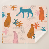 Jungle Cheetah: Funky Tropical Pattern. Sherpadecke (Vorderseite (Horizontal))