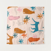 Jungle Cheetah: Funky Tropical Pattern. Wandteppich (Vorderseite (Horizontal))