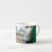 Jungle Coffee Oasis with Majestic Volcano View Espressotasse (Vorderseite Rechts)