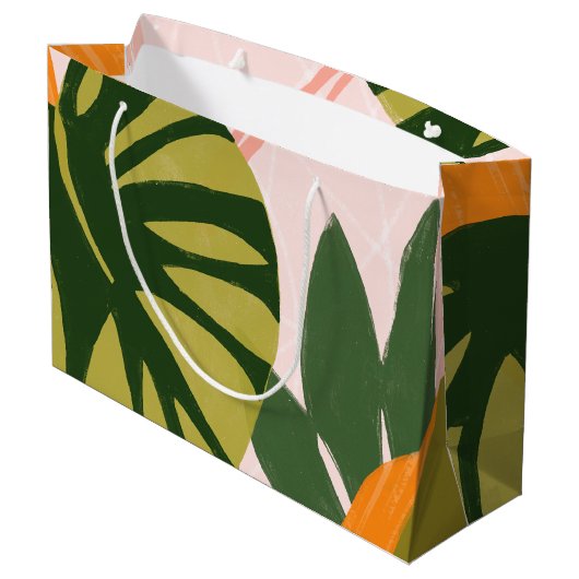 Jungle Collage I Große Geschenktüte (Rückseite Schrägansicht)