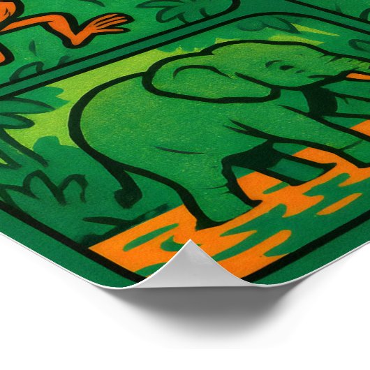 Jungle Comic Fun Poster (Ecke)