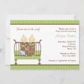 Jungle Crib Twins Einladung (Vorderseite)