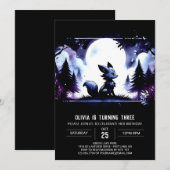 Jungle Custom Wolf Geburtstag Einladung (Vorne/Hinten)
