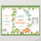 Jungle Cute Dinosaur 1st Birthday Chip Bag Wrapper Flyer (Vorne)