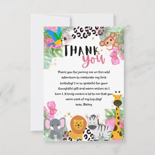 Jungle Danke Card (Vorderseite)