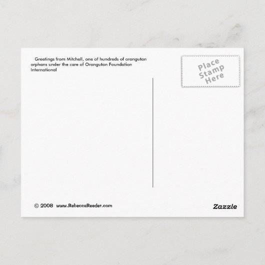 Jungle Dental Floss Orangutan auf Borneo Postkarte (Rückseite)