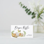 Jungle Diaper Raffle Babydusche Umschließkarte Visitenkarte (Stehend Vorderseite)