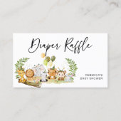 Jungle Diaper Raffle Babydusche Umschließkarte Visitenkarte (Vorderseite)