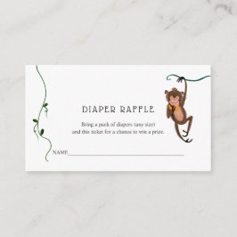 Jungle Diaper Raffle Ticket für Babydusche Begleitkarte