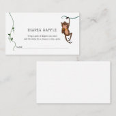 Jungle Diaper Raffle Ticket für Babydusche Begleitkarte (Vorne/Hinten)