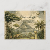 Jungle Dinosaur Baby Shower Diapper Raffle Begleitkarte (Vorderseite)