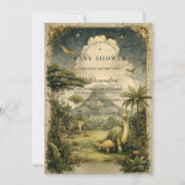 Jungle Dinosaur Baby Shower Einladung (Vorderseite)