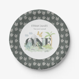 Jungle Dinosaur Boy 1. Geburtstag Niedliche Wasser Pappteller