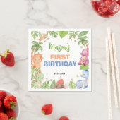 Jungle Dinosaur Boy Birthday Party Napkins Serviette (Beispiel)