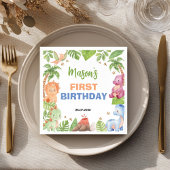 Jungle Dinosaur Boy Birthday Party Napkins Serviette