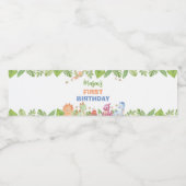 Jungle Dinosaur Boy Birthday Water Flasche Label Wasserflaschenetikett (Einzelnes Label)