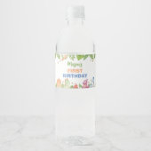 Jungle Dinosaur Boy Birthday Water Flasche Label Wasserflaschenetikett (Vorderseite)