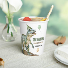 Jungle Dinosaur T Rex 3. Geburtstags-Party Pappbecher