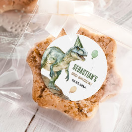 Jungle Dinosaur T Rex 3. Geburtstags-Party Runder Aufkleber