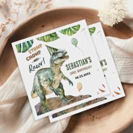 Jungle Dinosaur T Rex 3. Geburtstags-Party Serviette
