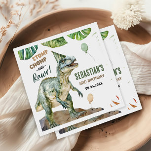 Jungle Dinosaur T Rex 3. Geburtstags-Party Serviette