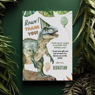 Jungle Dinosaur T Rex Geburtstagsparty Dankeskarte