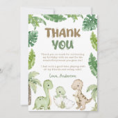 Jungle Dinosaurier Birthday Dankeskarte (Vorderseite)