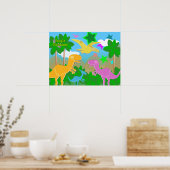 Jungle Dinosaurier Color Poster (Küche)