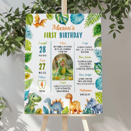 Jungle Dinosaurier Erster Geburtstag Milestone Zei Poster