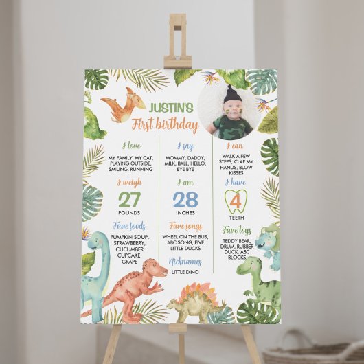 Jungle Dinosaurier Erster Geburtstag Milestone Zei Poster