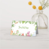 Jungle Dinosaurier Geburtstagsnahrzelt Platzkarte (Vorderseite)