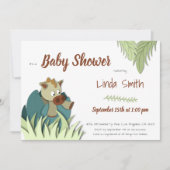 Jungle Dinosaurier mit neutraler Babydusche Einladung (Vorderseite)